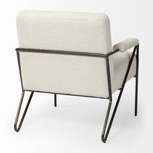 Off White Fabric Wrap Accent Chair With Metal Frame