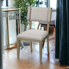 Grey Fabric Wrap With Brown Wooden Base Dining Chair