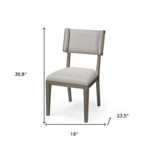 Grey Fabric Seat With Brown Wood Frame Dining Chair
