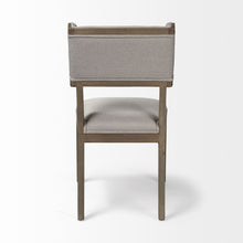 Grey Fabric Seat With Brown Wood Frame Dining Chair