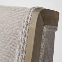 Grey Fabric Seat With Brown Wood Frame Dining Chair