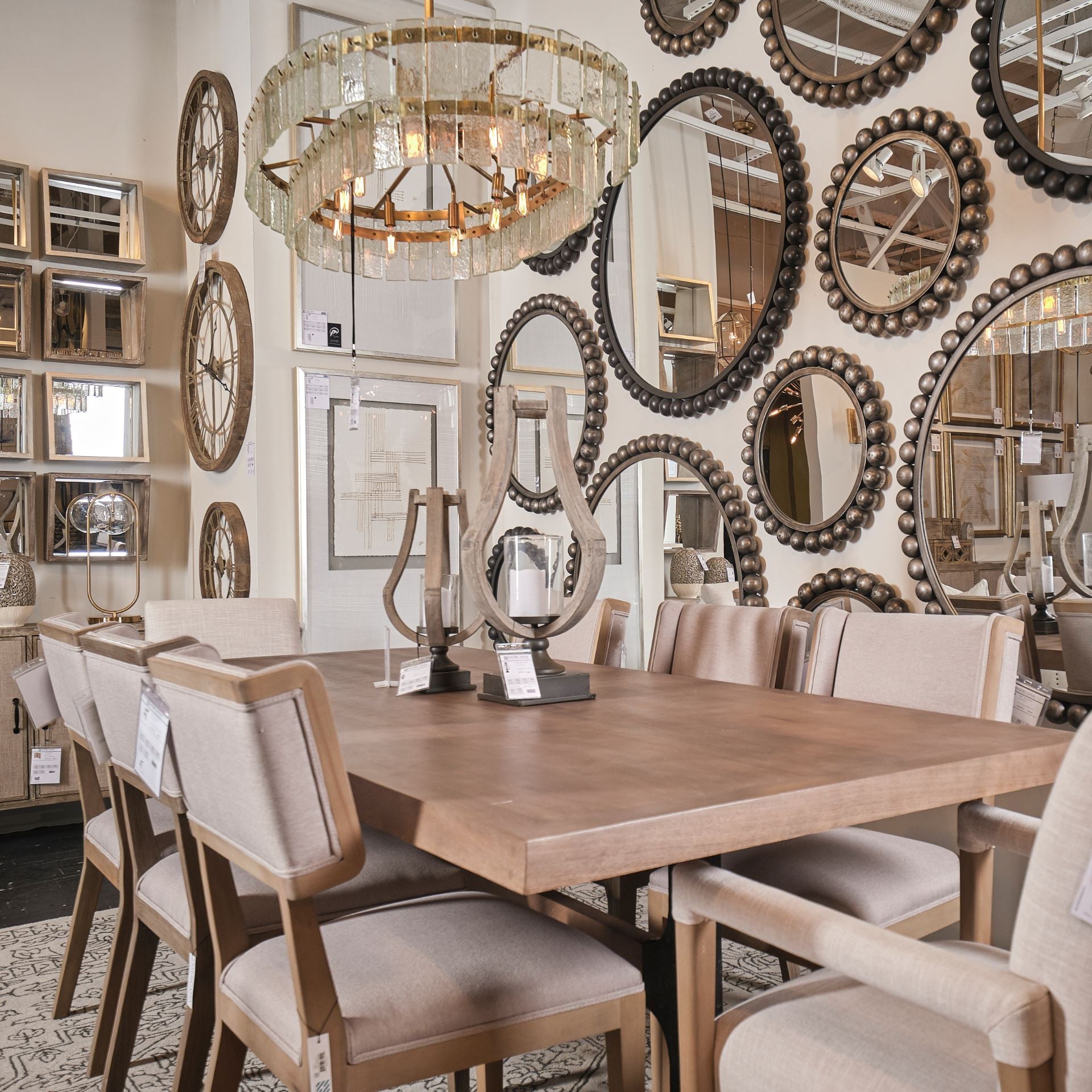 Grey Fabric Seat With Brown Wood Frame Dining Chair