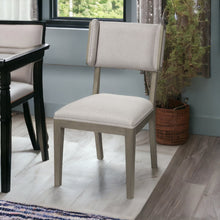 Grey Fabric Seat With Brown Wood Frame Dining Chair