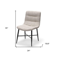 Cream Fabric Wrap With Black Metal Frame Dining Chair