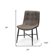 Brown Faux Leather Seat With Black Metal Frame Dining Chair