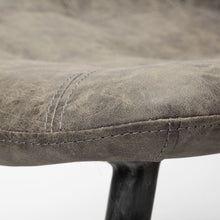 Brown Faux Leather Seat With Black Metal Frame Dining Chair