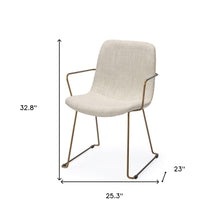 Cream Fabric Wrap With Gold Metal Frame Dining Chair