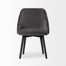 Grey Velvet Wrap With Black Wood Base Dining Chair