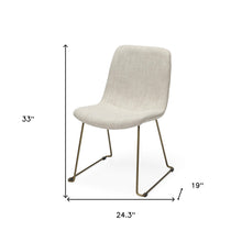 Cream Fabric Seat With Gold Metal Frame Dining Chair