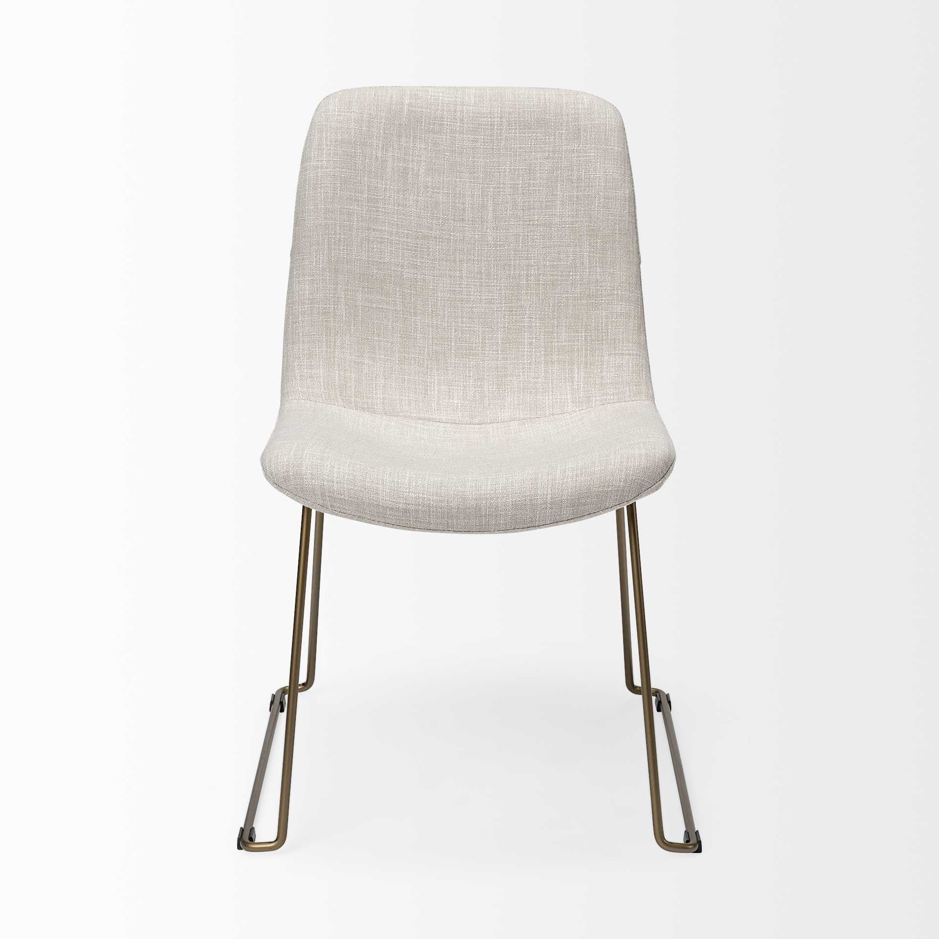 Cream Fabric Seat With Gold Metal Frame Dining Chair