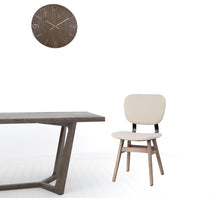 Cream Fabric Wrap With Brown Solid Wood Base Dining Chair