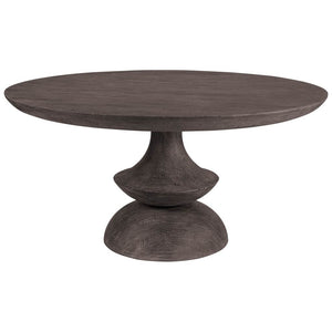 Round Charcoal Gray Solid Wood Table Top And Base Dining Table 60"