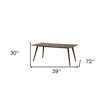 72X39 Brown Solid Wood Top With Metal And Wood Leg Dining Table