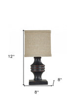 Classic Black Accent Lamp With Neutral Shade