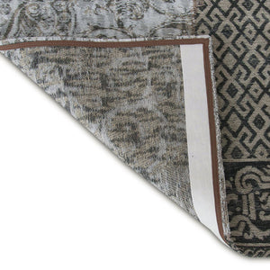 3' X 5' Black White And Grey Patchwork Design Area Rug