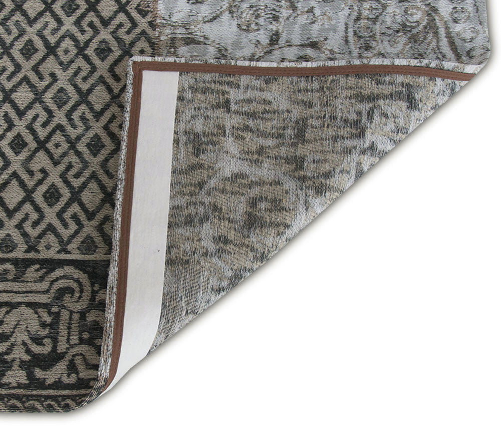 3' X 5' Black White And Grey Patchwork Design Area Rug