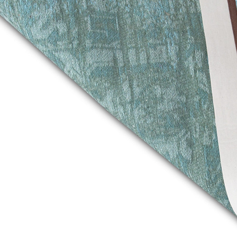 2.5' X 5' Azur Light Blue Dark Blue And Red Patchwork Design Area Rug