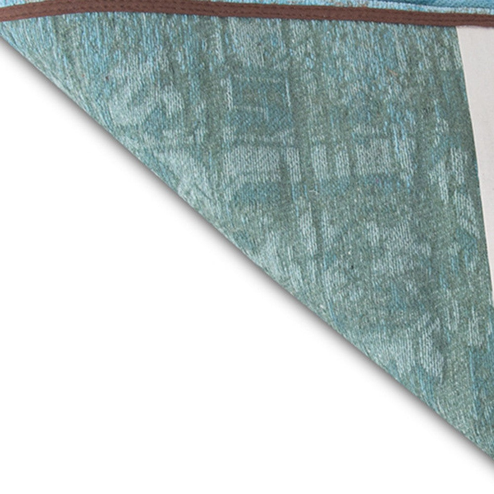 2.5' X 5' Azur Light Blue Dark Blue And Red Patchwork Design Area Rug