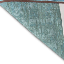 2.5' X 5' Azur Light Blue Dark Blue And Red Patchwork Design Area Rug