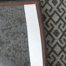 2.5' X 5' Blue Grey And Brown Patchwork Design Area Rug