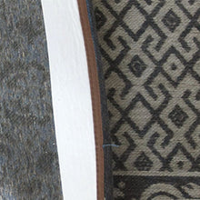 2.5' X 5' Blue Grey And Brown Patchwork Design Area Rug