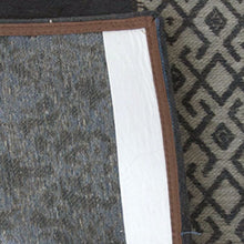 2.5' X 5' Blue Grey And Brown Patchwork Design Area Rug