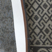 2.5' X 5' Blue Grey And Brown Patchwork Design Area Rug