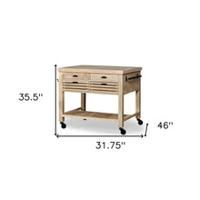 Modern Farmhouse Rolling Kitchen Island Or Bar Cart