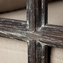 奶油色織物覆蓋軟墊半月形椅子帶木框