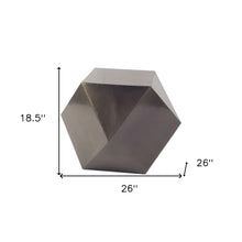 鍍黑鐵茶几，帶釘頭細節六角形