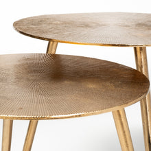 Large Gold Finish Round Starburst Accent Table