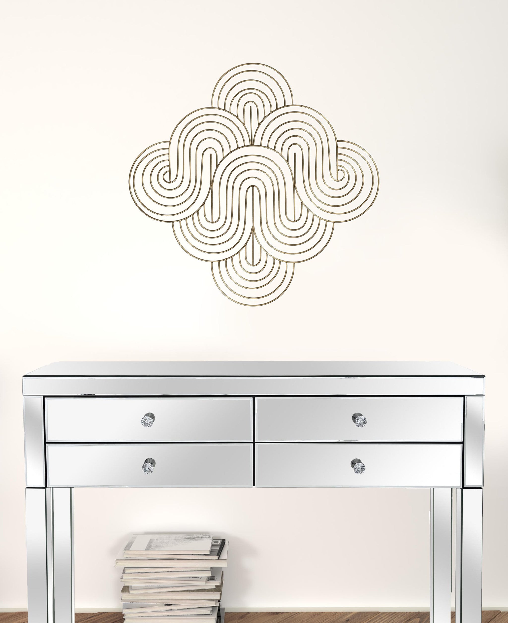 Golden Wave Pattern Wall Decor