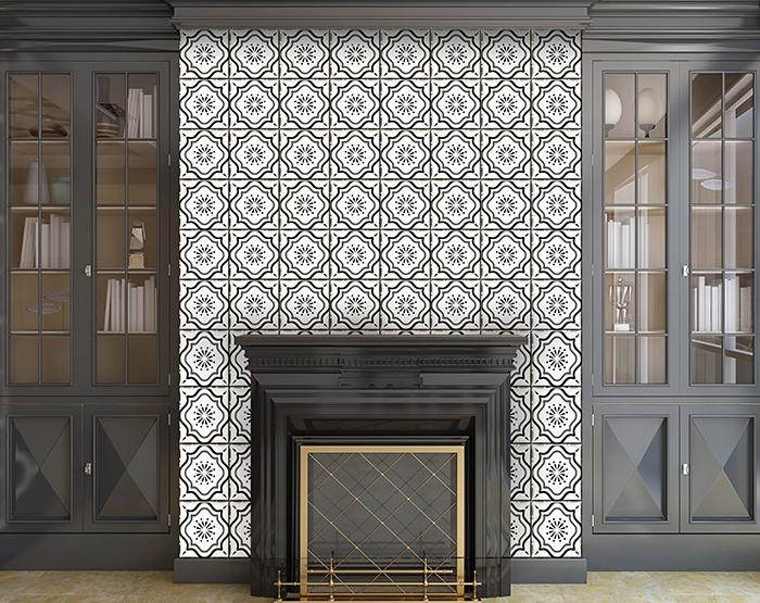 5" X 5" Black And White Mosaic Peel And Stick Removable Tiles