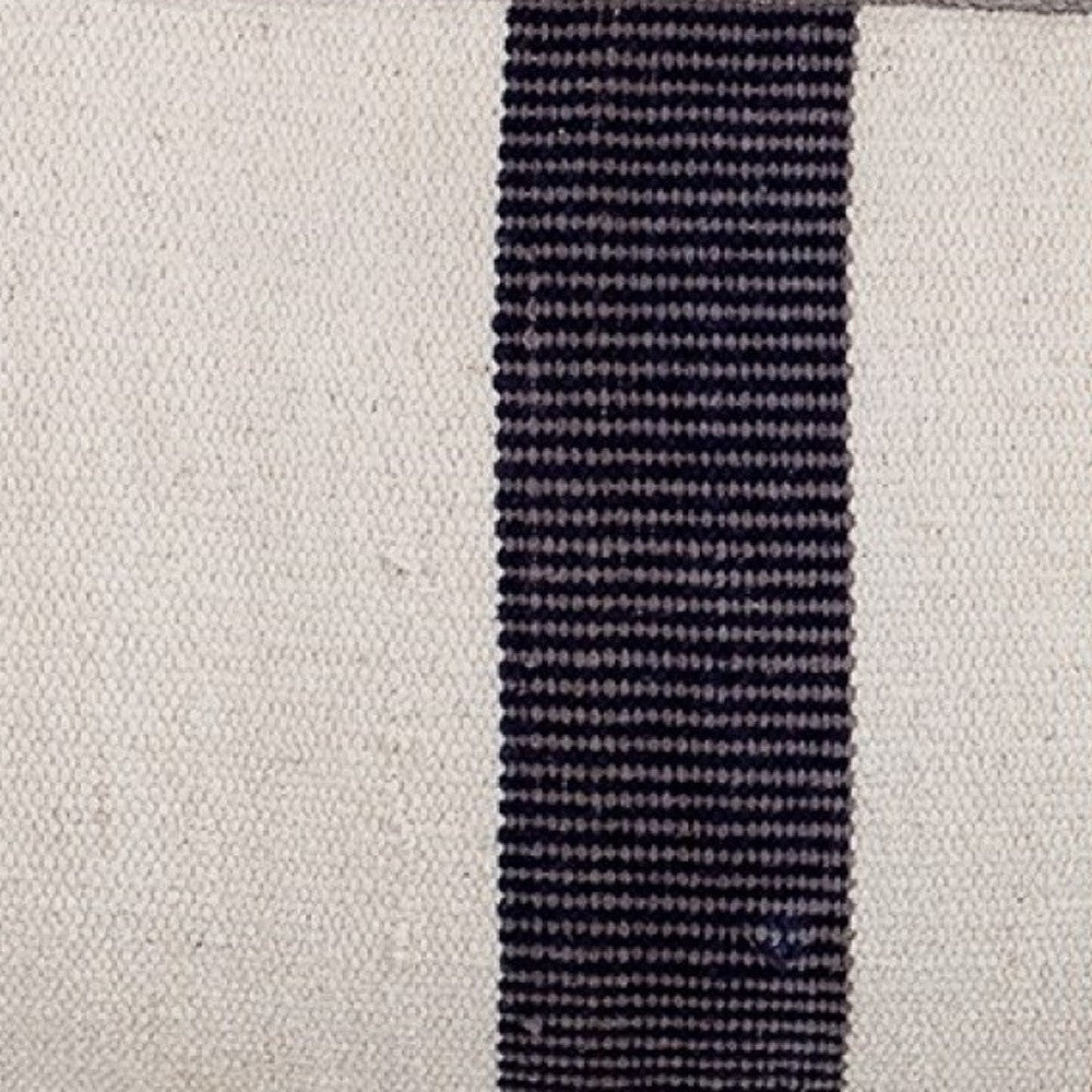 Aztec Gray Navy And Beige Pouf