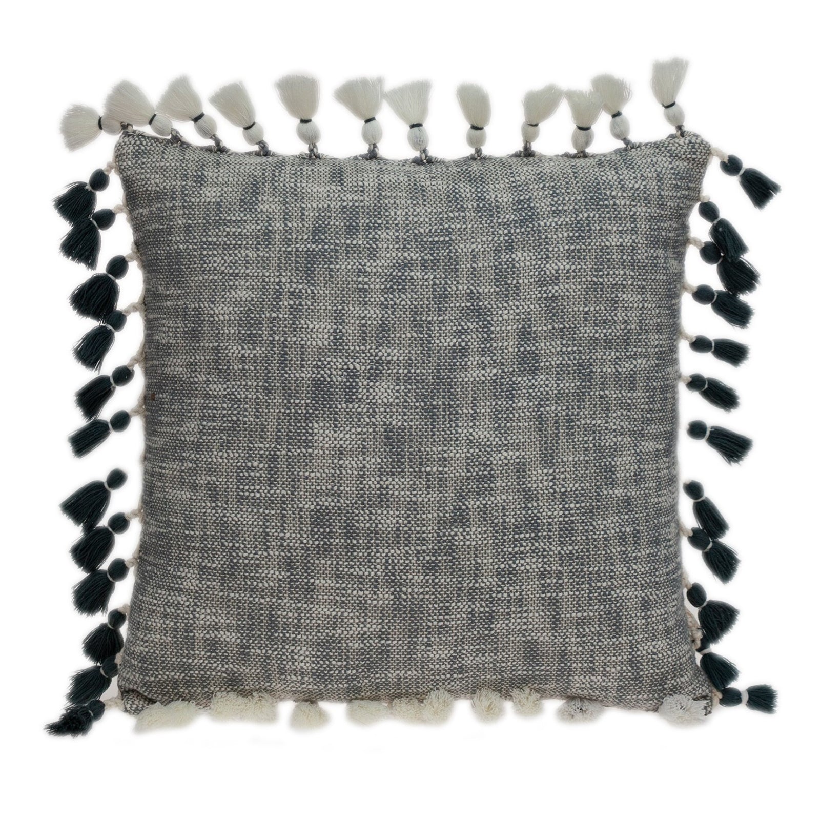 20" X 20" Slate And Grey Abstract 100% Cotton Throw Pillow