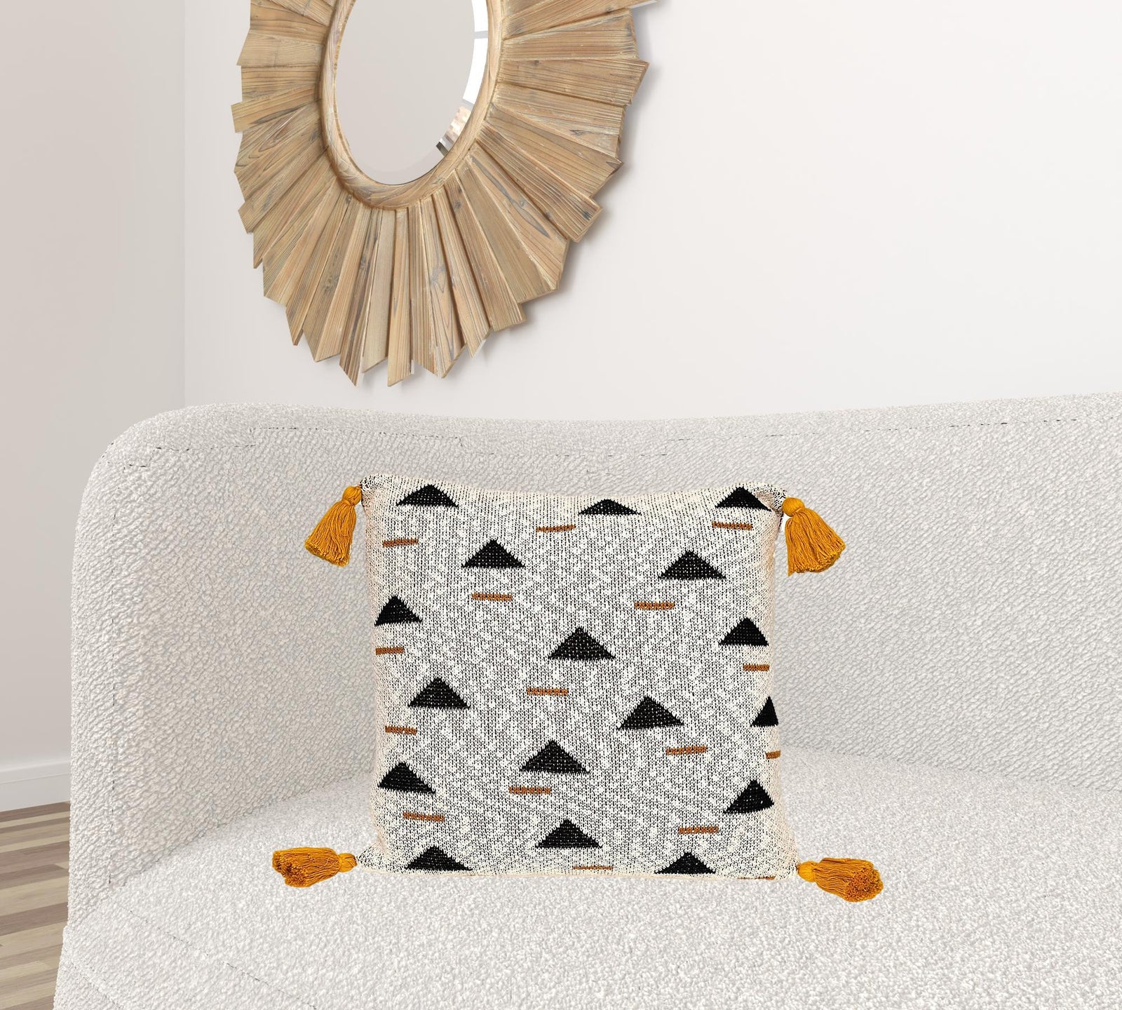 Natural Knitted Throw Pillow