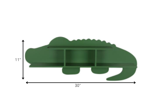 Green Alligator Modern Wall Shelf