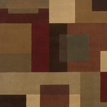 3'X4' Red And Tan Geometric Area Rug