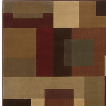 3'X4' Red And Tan Geometric Area Rug