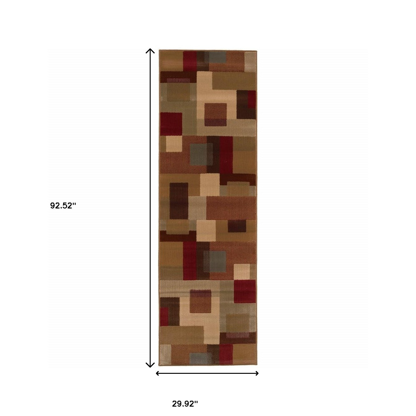 3'X4' Red And Tan Geometric Area Rug