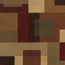 3'X4' Red And Tan Geometric Area Rug