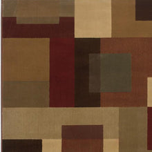 3'X4' Red And Tan Geometric Area Rug