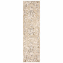 2'X3' Beige And Ivory Center Jewel Area Rug
