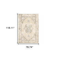 2'X3' Beige And Ivory Center Jewel Area Rug