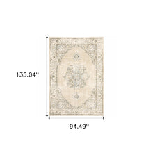 2'X3' Beige And Ivory Center Jewel Area Rug