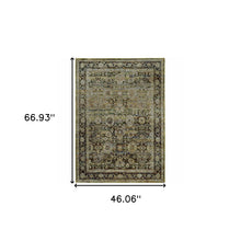 2'X3' Green And Brown Floral Area Rug