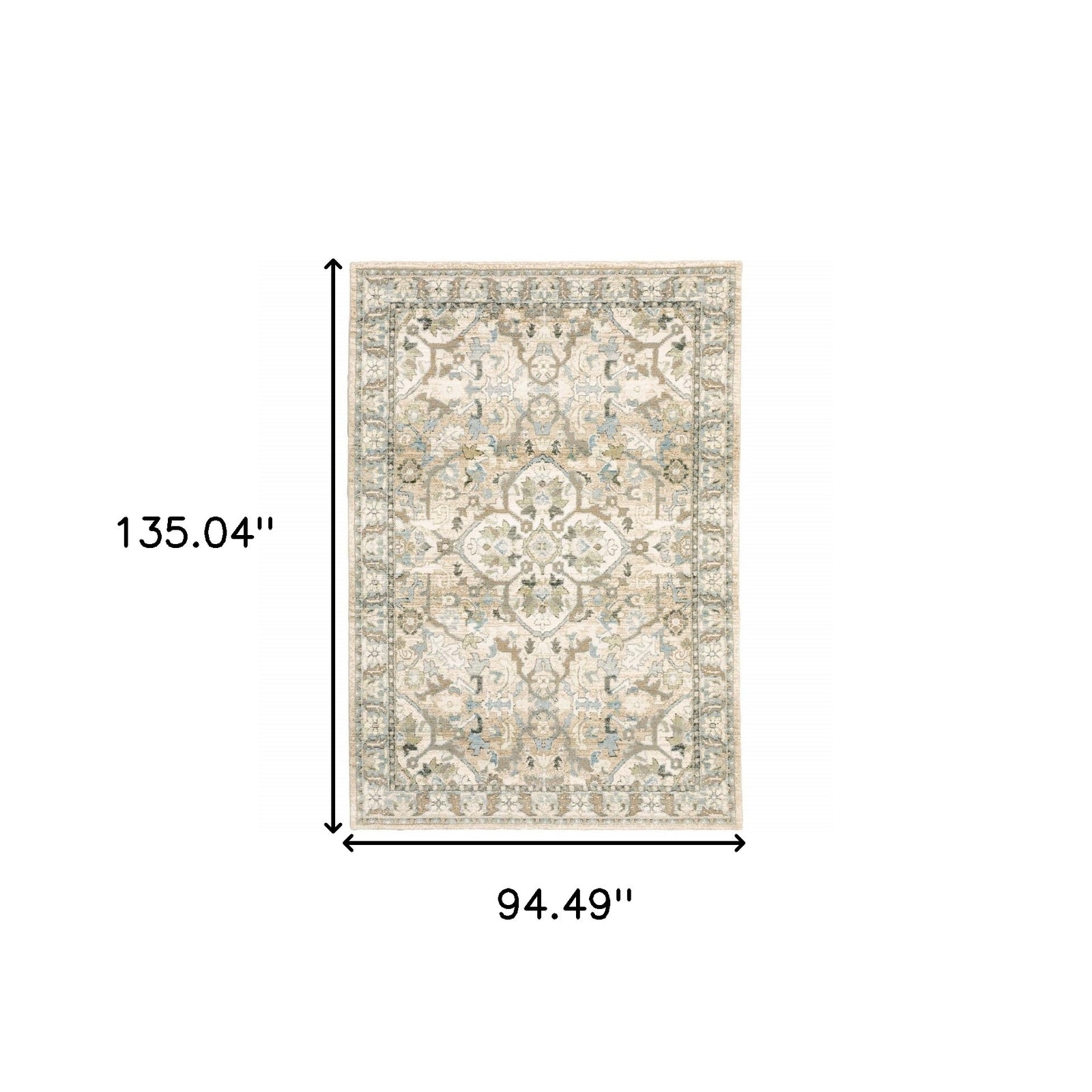 2'X3' Beige And Ivory Medallion Area Rug