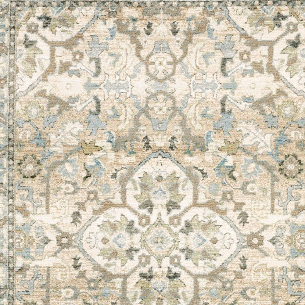 2'X3' Beige And Ivory Medallion Area Rug