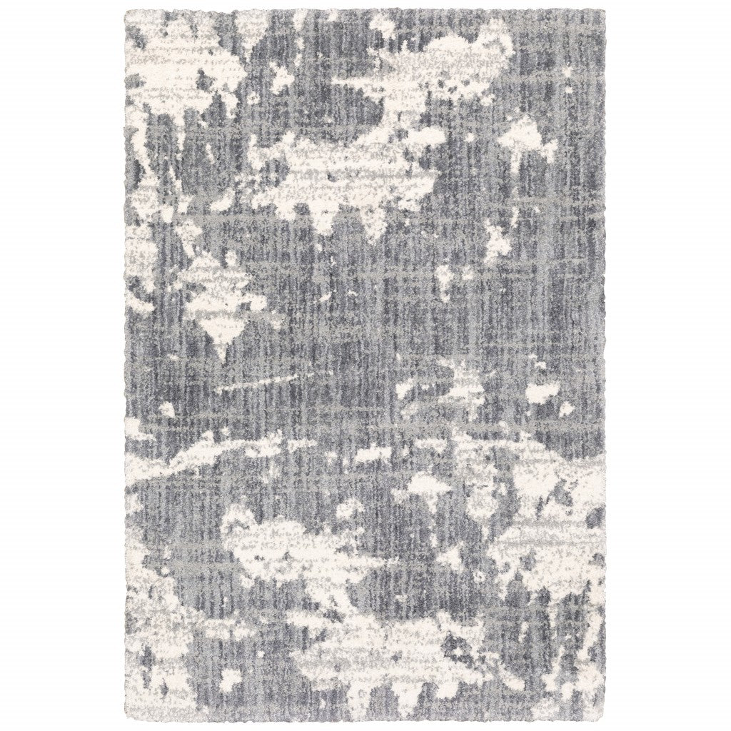 2'X8' Grey And Ivory Grey Matter  Runner Rug