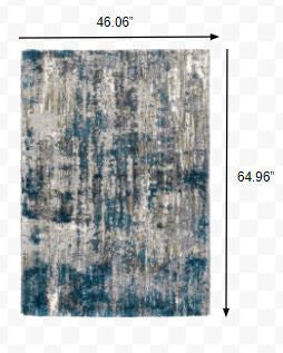 4'X6' Gray And Blue Gray Skies Area Rug